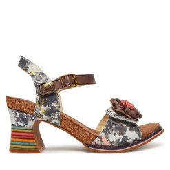 Sandały Laura Vita. Szare sandały Laura Vita, bez wzorów, bez obcasa, na słupku, bez zapięcia. Za 339.99 zł.