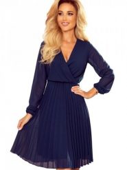Sukienka Model Isabelle 313-6 Navy - Numoco. Niebieskie sukienki Numoco, l, bez wzorów, z elastanu, bez kołnierzyka, plus size, bez ramiączek, rozkloszowane. Za 365.50 zł.