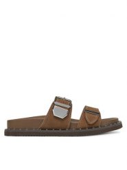 Aldo Klapki Elyna 13904965 Brązowy. Brązowe klapki Aldo, bez wzorów, z nubiku, bez obcasa. Za 309.99 zł.