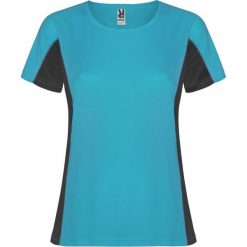Damska Koszulka Sportowa Z Krótkim Rękawem Shanghai. Niebieskie koszulki sportowe ROLY, bez wzorów, bez ramiączek, na jogę i pilates. Za 38.99 zł.