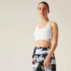 Biustonosz sportowy damski Don't Sweat It III Dare 2b. Białe bielizna sportowa Dare 2b, m, bez wzorów, z elastanu. W wyprzedaży za 69.99 zł.