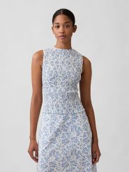 GAP Top w kolorze błękitno-białym rozmiar: M. Białe topy GAP, m, bez wzorów, bez kołnierzyka, bez ramiączek. Za 97.51 zł.