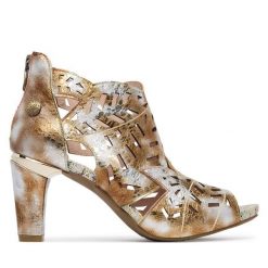 Sandały Laura Vita. Żółte sandały Laura Vita, bez wzorów, bez obcasa, na słupku, bez zapięcia. Za 529.99 zł.