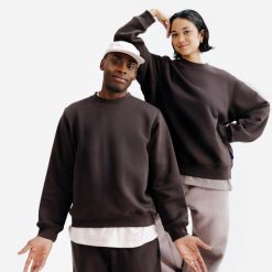 Bluza z okrągłym dekoltem unisex Elementals. Brązowe bluzy DECATHLON, xl, bez wzorów, z bawełny, bez kaptura. Za 149.99 zł.