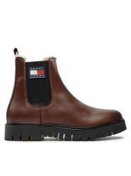Tommy Jeans Sztyblety Chelsea EN0EN02626 Brązowy. Brązowe botki Tommy Jeans, bez wzorów, z jeansu, bez obcasa, na płaskiej podeszwie, bez zapięcia. Za 799.99 zł.