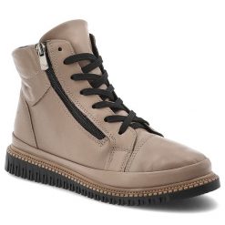 Beżowe Botki Artiker Modne Obuwie Damskie. Brązowe botki Artiker, bez wzorów, ze skóry, bez obcasa, bez zapięcia. Za 271.99 zł.