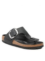 Birkenstock Japonki Gizeh Big Buckle 1023337 Czarny. Czarne klapki Birkenstock, bez wzorów, z nubiku, bez obcasa. Za 399.99 zł.