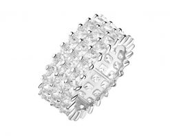 Pierścionek srebrny z cyrkoniami - Eternity. Szare pierścionki Apart, z cyrkonią, srebrne. Za 239.00 zł.