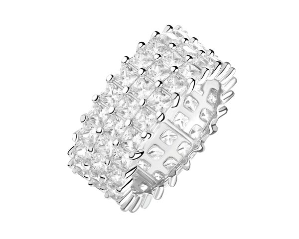 Pierścionek srebrny z cyrkoniami - Eternity. Szare pierścionki Apart, z cyrkonią, srebrne. Za 239.00 zł.