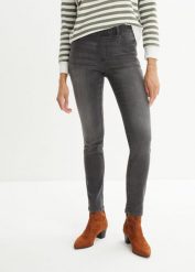 Jegginsy Mid Waist. Niebieskie jeansy bonprix, bez wzorów. Za 97.99 zł.
