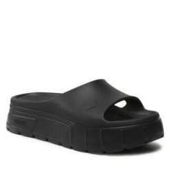 Klapki Puma. Czarne klapki Puma, bez wzorów, bez obcasa. Za 189.99 zł.