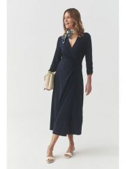 TATUUM Sukienka w kolorze granatowym rozmiar: M. Niebieskie sukienki Tatuum, m, bez wzorów, bez kołnierzyka, bez ramiączek, midi. Za 219.08 zł.