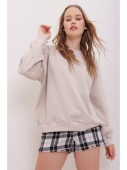 Trend Alacati Bluza w kolorze beżowym rozmiar: L. Brązowe bluzy Trend Alacati, l, bez wzorów, z bawełny, bez kaptura. Za 70.41 zł.