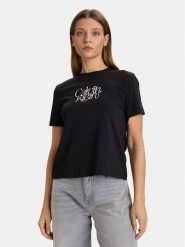 Calvin Klein Jeans T-Shirt LV047D210G Czarny Slim Fit. Czarne t-shirty Calvin Klein Jeans, xxl, bez wzorów, z bawełny, bez kołnierzyka, bez ramiączek. Za 169.99 zł.