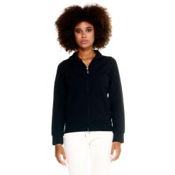 Damska bluza Leone Basic z zamkiem błyskawicznym na całej długości. Czarne bluzy LEONE 1947 APPAREL, l, bez wzorów, z tkaniny, bez kaptura. W wyprzedaży za 167.70 zł.
