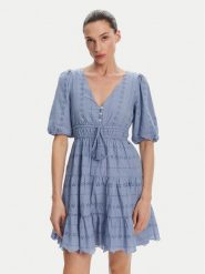 Pepe Jeans Sukienka letnia Day PL953694 Błękitny Regular Fit. Niebieskie sukienki Pepe Jeans, na lato, m, bez wzorów, z bawełny, bez kołnierzyka, bez ramiączek. Za 349.99 zł.