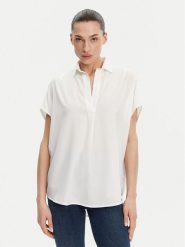 French Connection Bluzka 72MZN Biały Relaxed Fit. Białe bluzki French Connection, s, bez wzorów, z syntetyku, bez kołnierzyka, bez ramiączek. Za 129.99 zł.