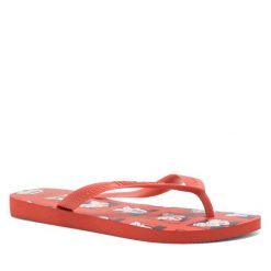 Japonki Havaianas. Czerwone klapki Havaianas, bez wzorów, bez obcasa. Za 59.99 zł.