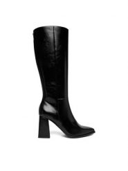 Nine West Kozaki CEO-ZEINA-01 Czarny. Czarne kozaki Nine West, z materiału, bez obcasa, na słupku, bez zapięcia. Za 329.99 zł.