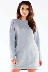 Krótka Bawełniana Sukienka z Wycięciem - Szara. Szare sukienki Infinite You, l, bez wzorów, z bawełny, bez kołnierzyka, bez ramiączek, mini. Za 209.90 zł.