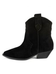 Loft37 Skórzane botki w kolorze czarnym rozmiar: 41. Czarne botki loft37, bez wzorów, bez obcasa, bez zapięcia. Za 279.11 zł.