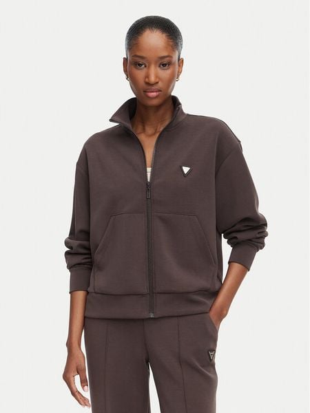 Guess Bluza V6YQ17 K4313 Brązowy Regular Fit. Brązowe bluzy Guess, l, z aplikacjami, z syntetyku, bez kaptura. Za 354.99 zł.