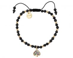 Bransoletka z mosiądzu pozłacana ze spinelami i cyrkoniami - serce pik. Bransoletki Artelioni, z cyrkonią, pozłacane. Za 149.00 zł.