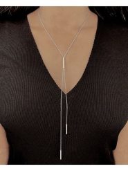 Eclat d'Argent Srebrny naszyjnik z elementem ozdobnym - dł. 45 cm rozmiar: onesize. Szare naszyjniki Eclat d'Argent, srebrne. Za 223.99 zł.