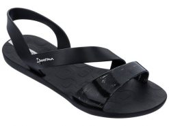 Sandały plażowe damskie Ipanema Vibe Sandal FEM. Czarne sandały Ipanema, bez wzorów, z gumy, bez obcasa, na płaskiej podeszwie, bez zapięcia. Za 97.44 zł.