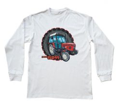 Zetor 5211 — bluzka z długim rękawem (Rozmiar: XS (dorosła); Kolor koszulki: biały; Rodzaj nadruku: Zetor 5211). Białe bluzki nikiniki, s, bez wzorów, z bawełny, bez kołnierzyka, bez ramiączek. Za 89.00 zł.