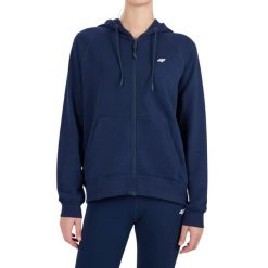 Bluza damska 4F z kapturem, regular fit. Niebieskie bluzy 4f, m, bez wzorów, z bawełny, z kapturem. Za 120.99 zł.