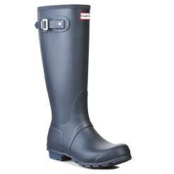 Kalosze Hunter. Niebieskie kalosze Hunter, bez wzorów. Za 239.99 zł.