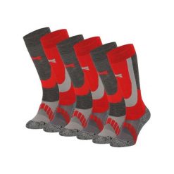 Skarpety narciarskie dla dorosłych unisex 6 par. Czerwone skarpety XTREME, bez wzorów, z materiału. Za 293.45 zł.