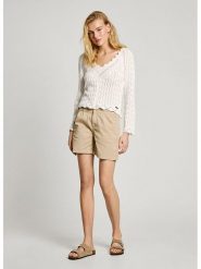 Pepe Jeans Szorty chino "Vania" - Regular fit - w kolorze beżowym rozmiar: XL. Brązowe szorty Pepe Jeans, z aplikacjami, z jeansu. Za 176.08 zł.