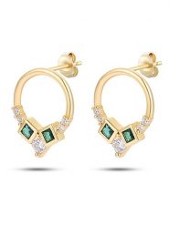 DI GIORGIO Pozłacane kolczyki-wkrętki z cyrkoniami rozmiar: onesize. Zielone kolczyki DI GIORGIO, z cyrkonią, pozłacane. Za 304.99 zł.