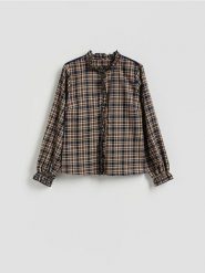 Koszula w kratę - wielobarwny. Koszule Reserved, l, bez wzorów, z tkaniny, bez kołnierzyka, bez ramiączek. Za 139.99 zł.