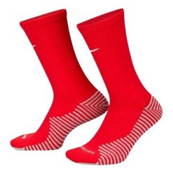 Skarpety Piłkarskie Unisex Dla Dorosłych Strike DriFIT. Czerwone skarpety Nike, bez wzorów, z bawełny. Za 75.99 zł.