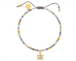 Bransoletka z mosiądzu pozłacana z cyrkoniami - żółw. Bransoletki Artelioni, z cyrkonią, pozłacane. Za 139.00 zł.