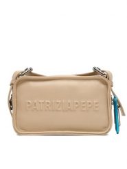 Patrizia Pepe Torebka 2B0153/L113-R874 Beżowy. Brązowe listonoszki Patrizia Pepe, bez wzorów, ze skóry, bez dodatków. Za 1,159.00 zł.