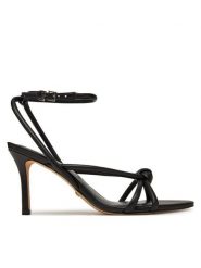 Guess Sandały FLJMERLEA03 Czarny. Czarne sandały Guess, z aplikacjami, ze skóry, bez obcasa, na szpilce, bez zapięcia. Za 369.99 zł.