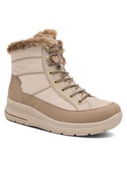 Rieker Botki L7742-62 Brązowy. Brązowe botki Rieker, bez wzorów, z syntetyku, bez obcasa, na płaskiej podeszwie, bez zapięcia. Za 319.99 zł.