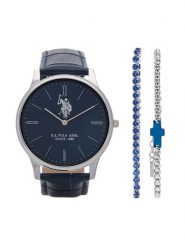 U.S. Polo Assn. Zestaw zegarek i bransoletka USP6453TW Granatowy. Niebieskie, analogowe zegarki U.S. Polo Assn. Za 549.99 zł.
