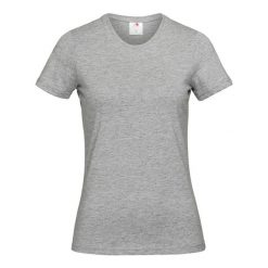 Koszulka Damska Classic Heather Fitted T-shirt. Szare bluzki STEDMAN, bez wzorów, bez kołnierzyka, bez ramiączek. Za 46.99 zł.