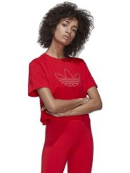 Adidas Koszulka w kolorze czerwonym rozmiar: 48. Czerwone bluzki Adidas, bez wzorów, z bawełny, bez kołnierzyka, bez ramiączek. Za 48.28 zł.