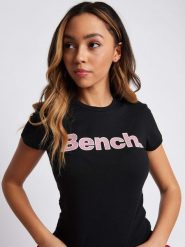 Bench Koszulka "Leora" w kolorze czarnym rozmiar: 42. Czarne bluzki Bench, bez wzorów, z bawełny, bez kołnierzyka, bez ramiączek. Za 66.16 zł.