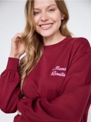 Bawełniana bluza - bordowy. Czerwone bluzy Reserved, l, bez wzorów, z bawełny, bez kaptura. Za 149.99 zł.