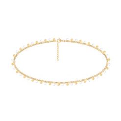 Naszyjnik Sophie z białą emalią, pozłacany. Białe naszyjniki Lilou, pozłacane. Za 229.00 zł.