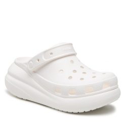 Klapki Crocs. Białe klapki Crocs, bez wzorów, bez obcasa. Za 218.99 zł.
