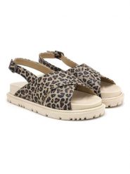 Goby Skórzane sandały w kolorze beżowo-czarno-ciemnobrązowym rozmiar: 38. Brązowe sandały Goby, bez wzorów, klasyczne, z otwartym noskiem, bez obcasa, bez zapięcia. Za 131.43 zł.