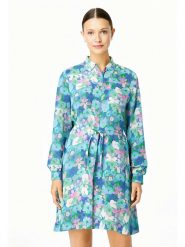 Miss goodlife Sukienka w kolorze niebiesko-zielonym rozmiar: XS. Niebieskie sukienki miss goodlife, na co dzień, xs, bez wzorów, z tkaniny, bez kołnierzyka, bez ramiączek, midi, proste. Za 208.99 zł.